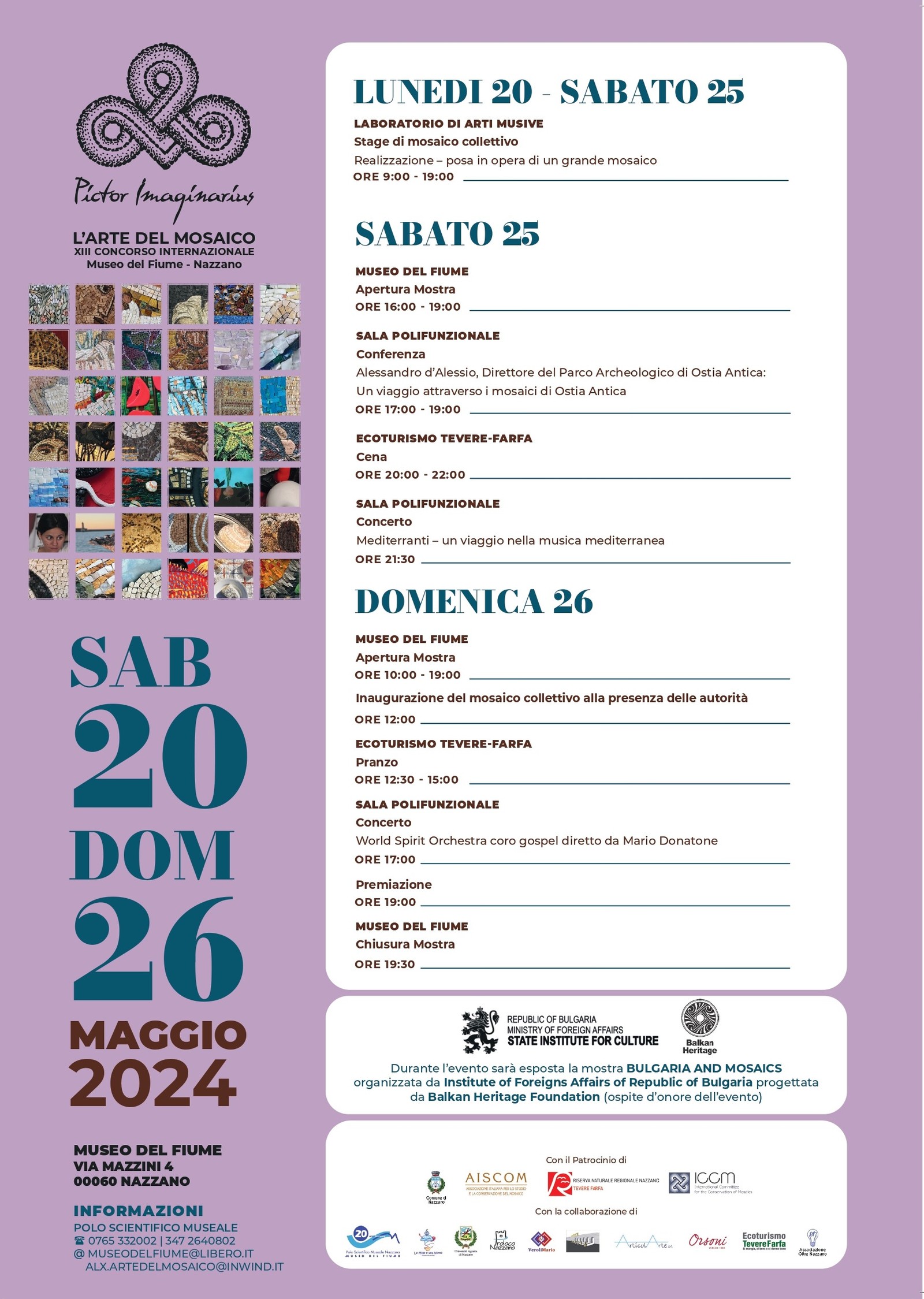 Изложбата „България и мозайките“ бе представена на 13. Фестивал за съвременна мозайка в Назано, Италия